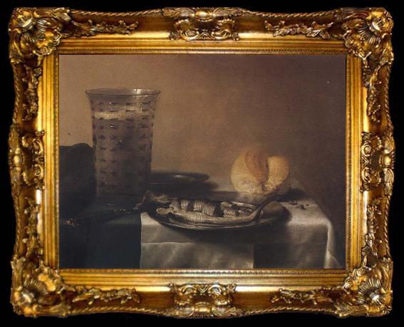 framed  Pieter Claesz Style life with herring, ta009-2